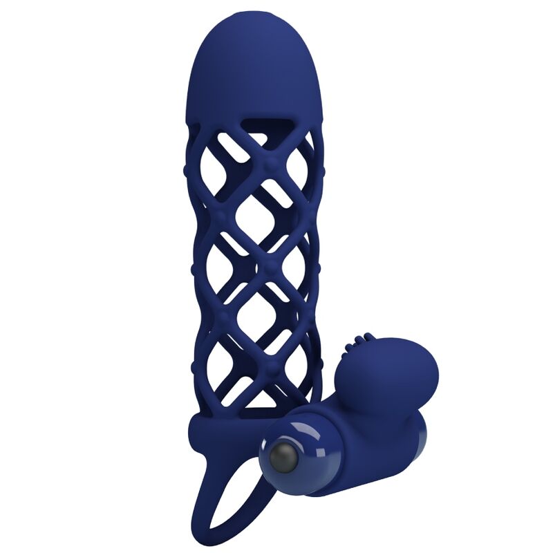 PRETTY LOVE - GIANN ANEL VIBRADOR COM BAINHA DE SILICONE AZUL Sexshoptuga 