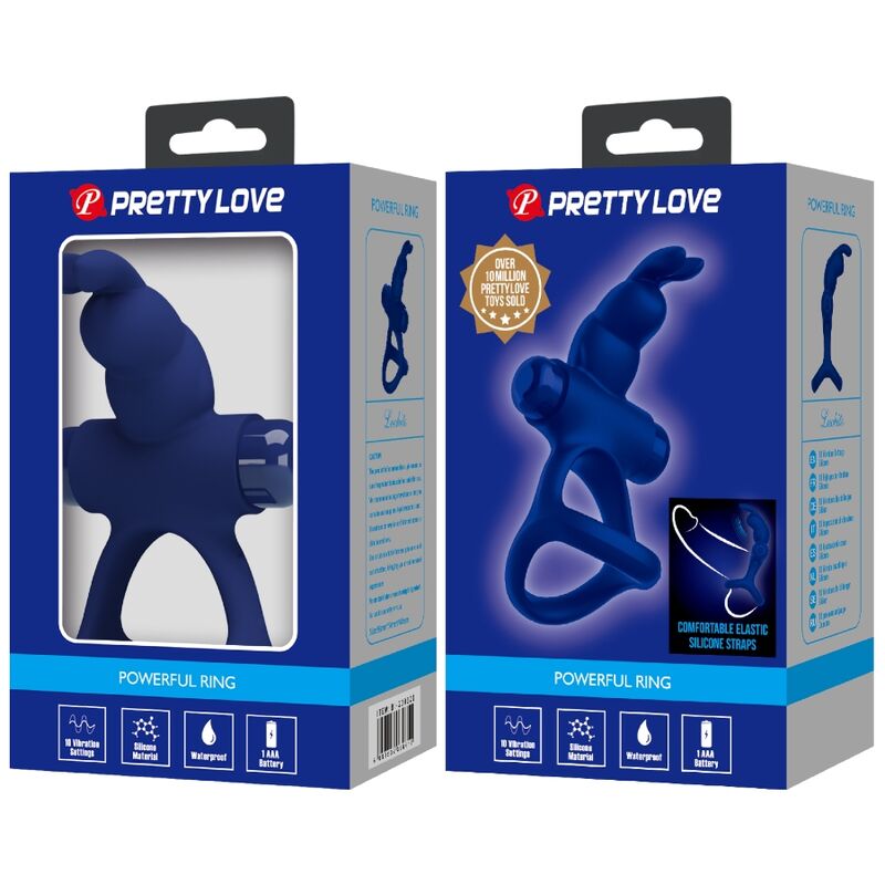 PRETTY LOVE - LUCHITO ANEL VIBRANTE DUPLO COELHO AZUL Sexshoptuga 