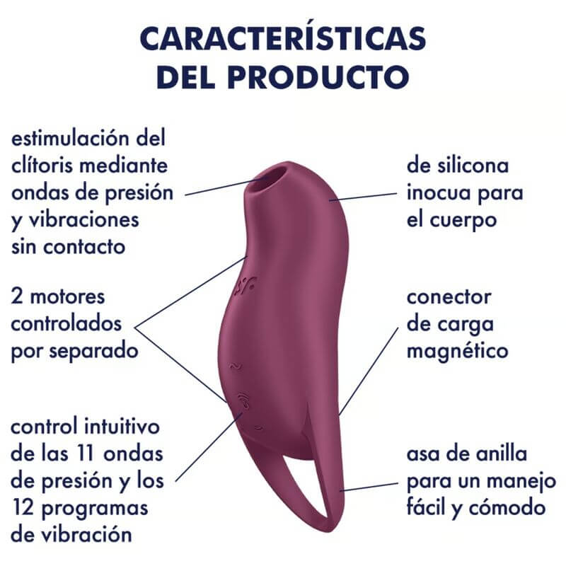 SATISFYER - POCKET PRO 1 ESTIMULADOR DE CLITÓRIS GARNET Sexshoptuga 