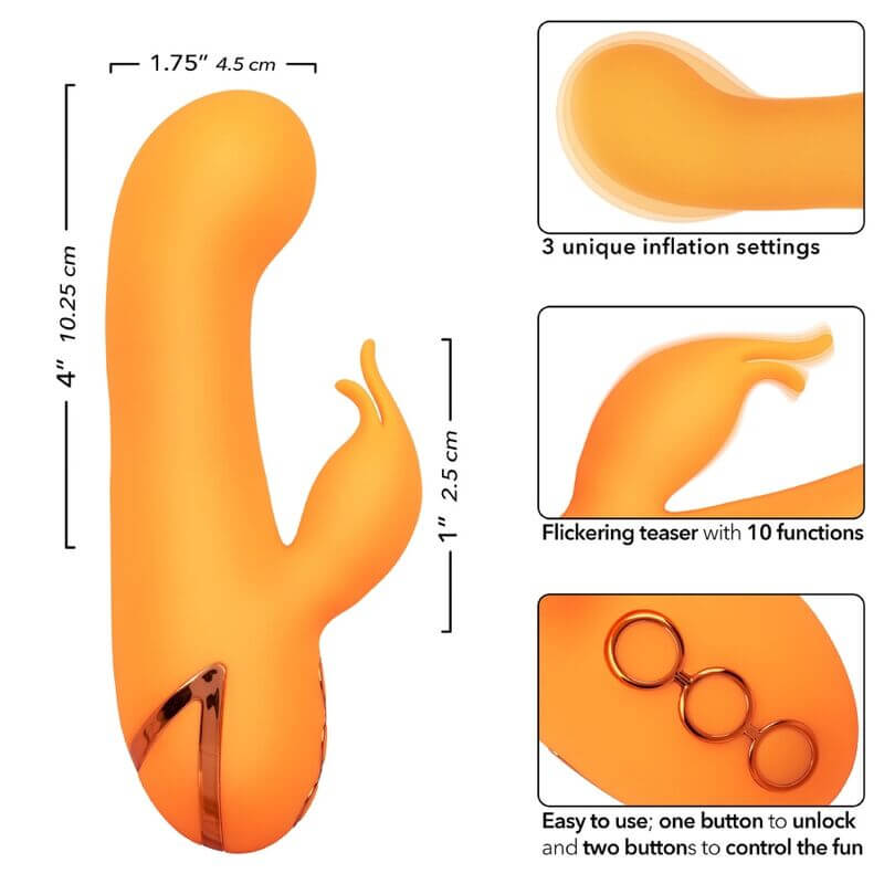 CALEXOTICS - MONTECITO MUSE ORANGE RABBIT VIBRATOR BY CALIFORNIA DREAMING