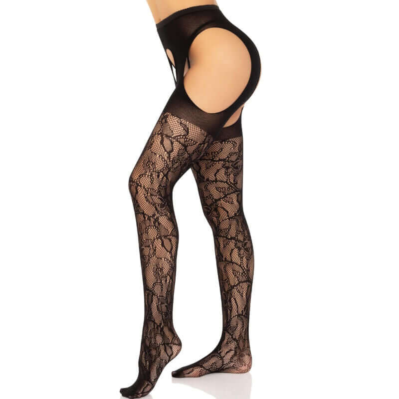 LEG AVENUE - MEIAS LIGAS DE RENDA PRETAS Sexshoptuga 