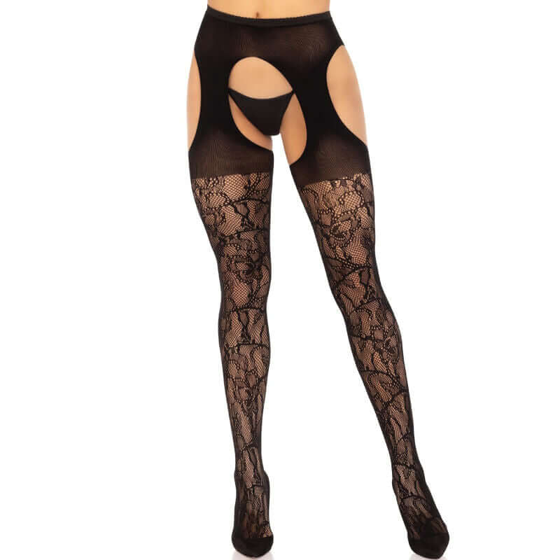 LEG AVENUE - MEIAS LIGAS DE RENDA PRETAS Sexshoptuga 