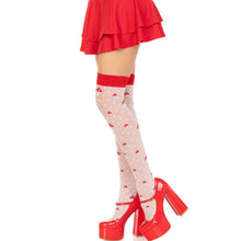 LEG AVENUE - RED/WHITE MUSHROOM THIGH SOCKS Sexshoptuga 