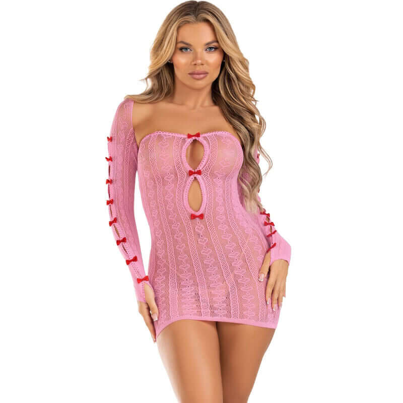 LEG AVENUE - PINK HEART AND BOW DRESS ONE SIZE Sexshoptuga 