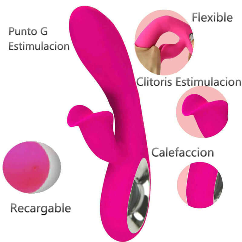 ARMONY - VIBRADOR DARO E ESTIMULADOR DE ANEL DE PUXAO FÚCSIA Sexshoptuga 