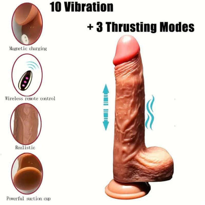 ARMONY - VIBRADOR DILDO REALÍSTICO E CONTROLE REMOTO 22.5 CM - Sexshoptuga 