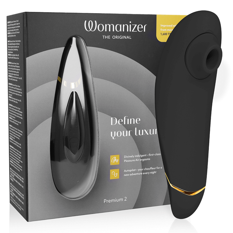 WOMANIZER - PREMIUM 2 ESTIMULADOR CLITORIAL PRETO Sexshoptuga 