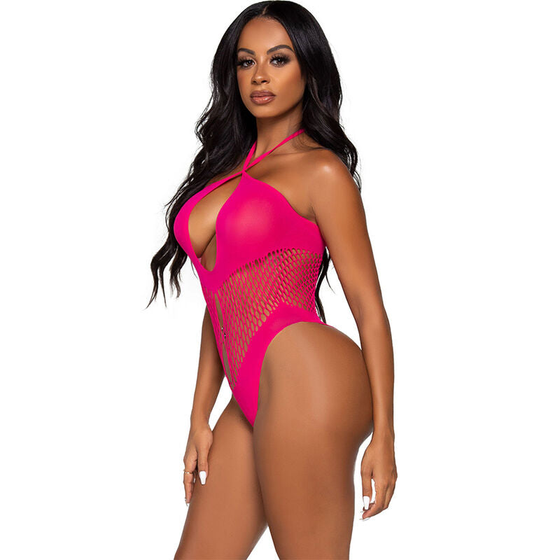 LEG AVENUE - BODYSUIT DECOTE ABERTO E CRUZADO VIOLETA - Sexshoptuga 