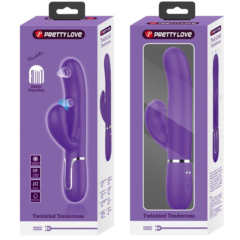 PRETTY LOVE - PERLITA VIBRADOR G-SPOT 3 EM 1 MULTIFUNO ROXO - Sexshoptuga 