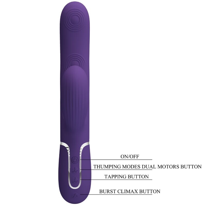 PRETTY LOVE - PERLITA VIBRADOR G-SPOT 3 EM 1 MULTIFUNO ROXO - Sexshoptuga 