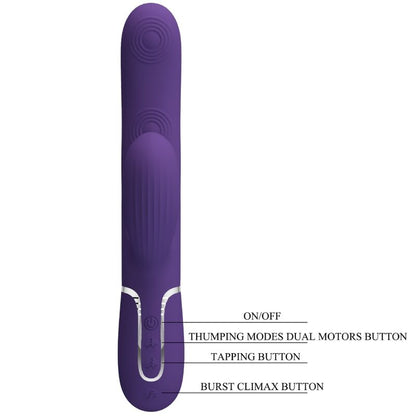 PRETTY LOVE - PERLITA VIBRADOR G-SPOT 3 EM 1 MULTIFUNO ROXO - Sexshoptuga 