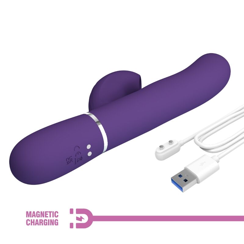 PRETTY LOVE - PERLITA VIBRADOR G-SPOT 3 EM 1 MULTIFUNO ROXO - Sexshoptuga 