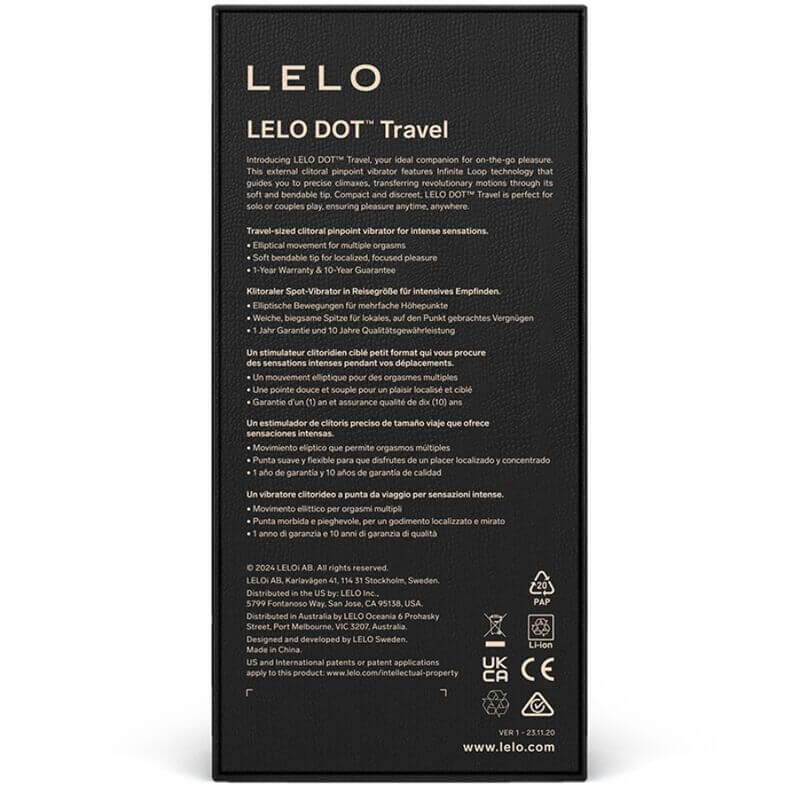 LELO - DOT TRAVEL ESTIMULADOR DE CLITÓRIS ROXO - Sexshoptuga 