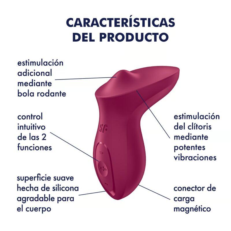 SATISFYER - EXCITERRR VIBRADOR LAY-ON CLITORIS BERRY - Sexshoptuga 