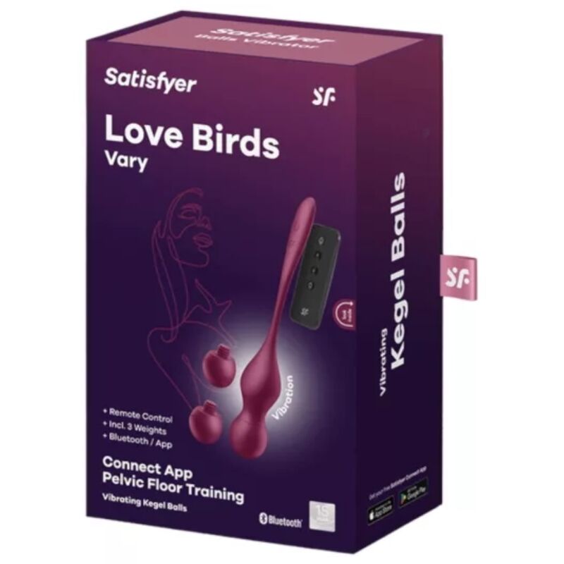 SATISFYER - LOVE BIRDS VARY BOLAS VIBRATÓRIAS APLICATIVO GRATUITO VINHO TINTO Sexshoptuga 