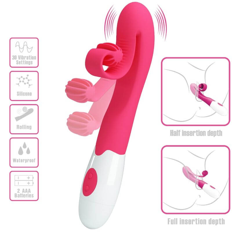 ROMANCE - VIBRADOR E ESTIMULADOR 30 VELOCIDADES COR-DE-ROSA Sexshoptuga 