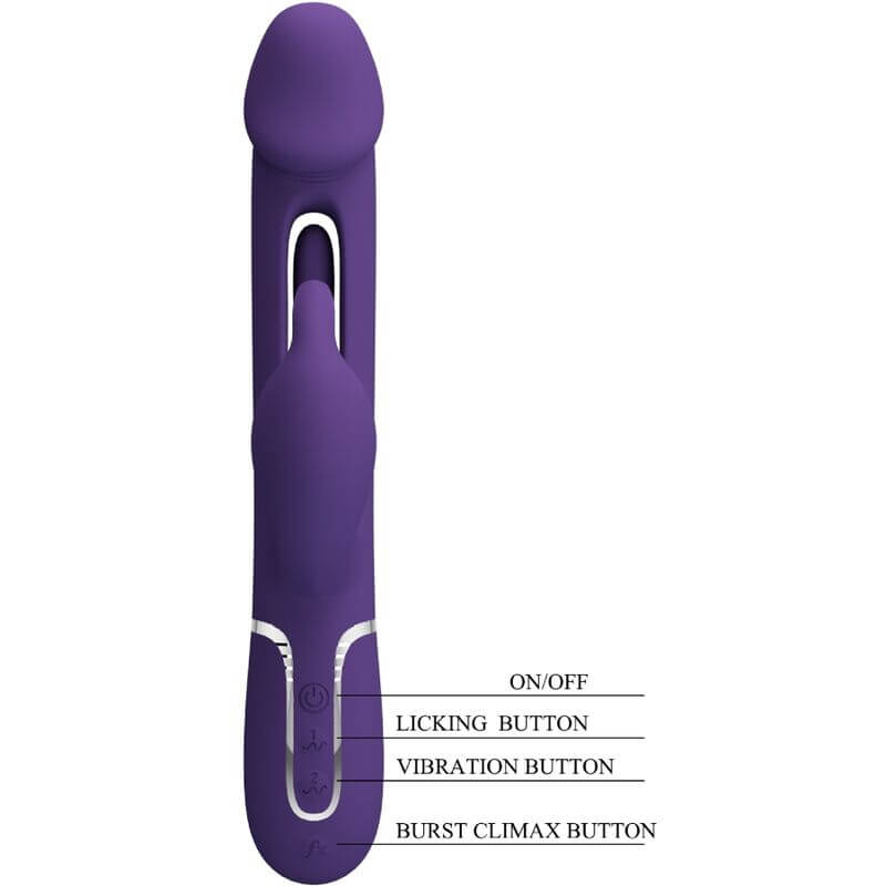 PRETTY LOVE - KAMPAS 3 IN 1 MULTIFUNCTION RABBIT VIBRATOR WITH VIOLET TONGUE