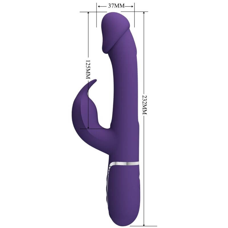 PRETTY LOVE - KAMPAS 3 IN 1 MULTIFUNCTION RABBIT VIBRATOR WITH VIOLET TONGUE