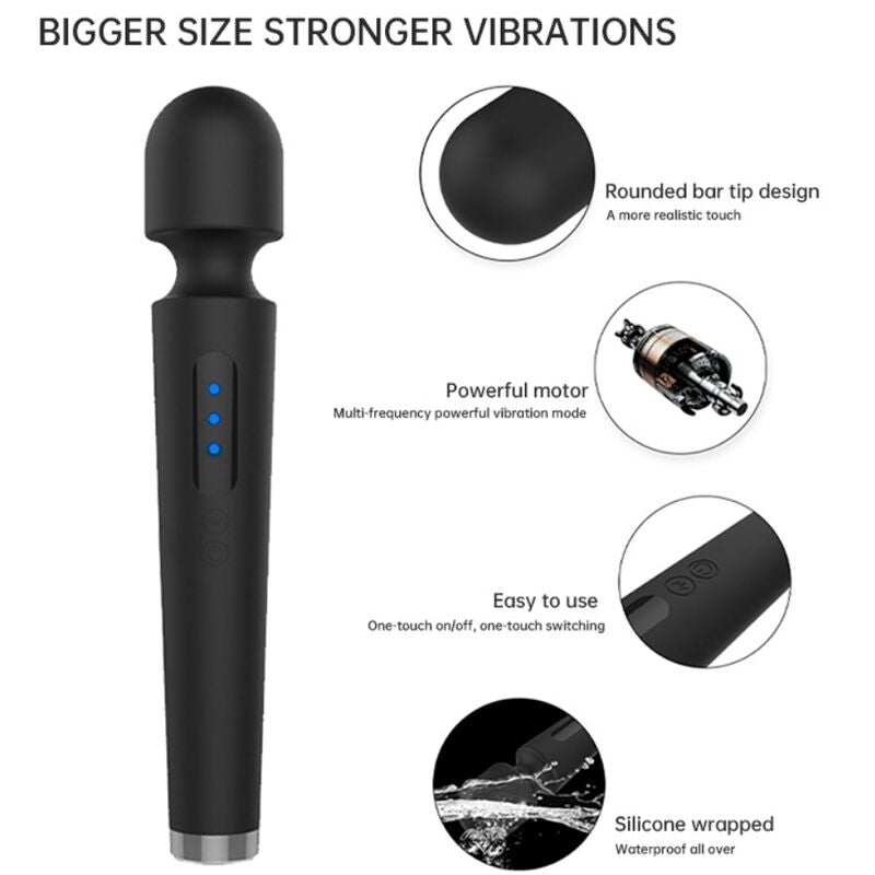 ARMONY - X POWER GRANDE MASSAGER E VIBRADOR 7 VIBRAÇÕES PRETO Sexshoptuga 