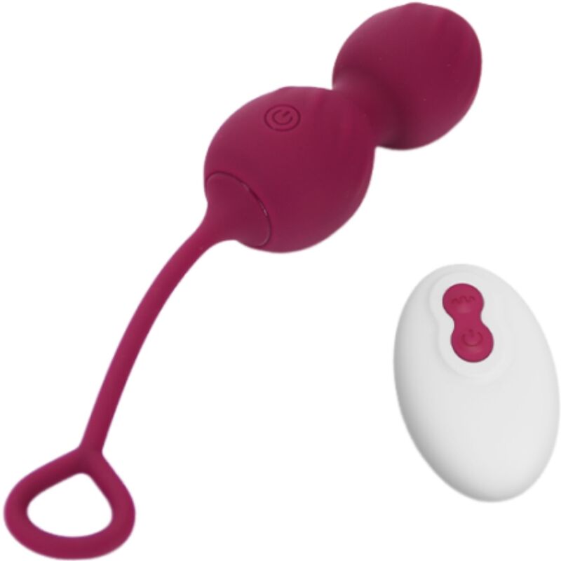 ARMONY - BLOSSOMS VAGINAL DUMBBELL VIBRAÇÃO CONTROLE REMOTO 10 VIBRAÇÕES VERMELHO ESCURO