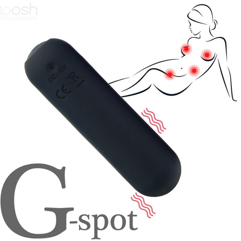 ARMONY - SPLASH HAHA VIBRADOR BALA SILICONE 10 VIBRAÇÕES 75 X 19 CM PRETO Sexshoptuga 