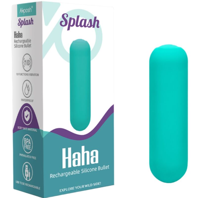 ARMONY - SPLASH HAHA VIBRADOR BALA SILICONE 10 VIBRAÇÕES 75 X 19 CM VERDE Sexshoptuga 