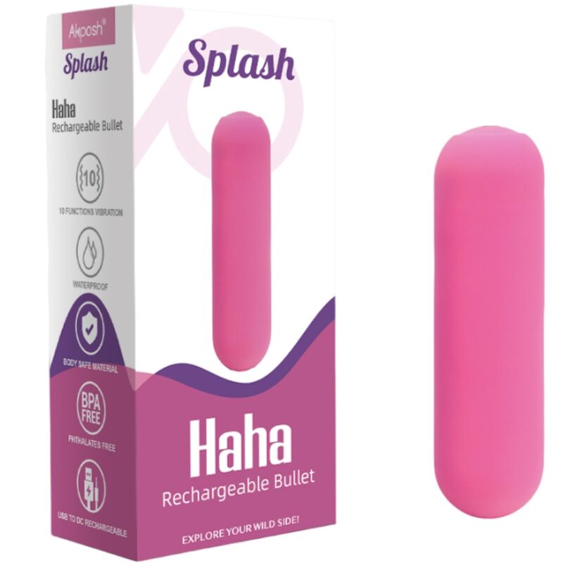 ARMONY - SPLASH HAHA VIBRADOR BALA SILICONE 10 VIBRAÇÕES 75 X 19 CM ROSA Sexshoptuga 