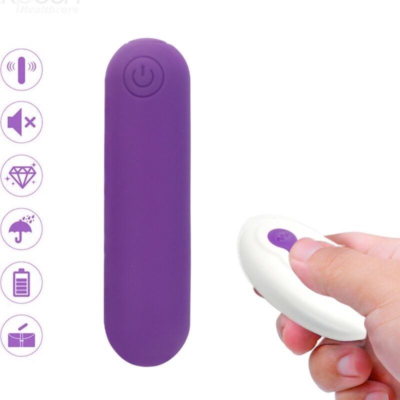 ARMONY - SPLASH JOLINE VIBRADOR BALA SILICONE CONTROLE REMOTO 10 VIBRAÇÕES 65 X 15 CM ROXO Sexshoptuga 