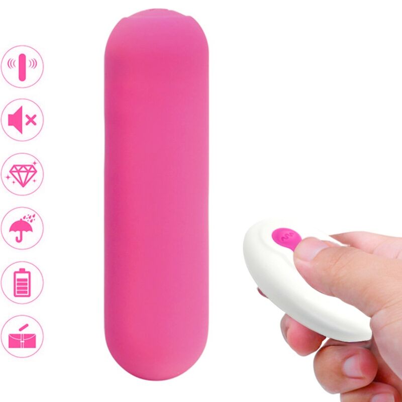 ARMONY - SPLASH JOIE VIBRADOR BULLET SILICONE CONTROLE REMOTO 10 VIBRAÇÕES 75 X 19 CM ROSA Sexshoptuga 