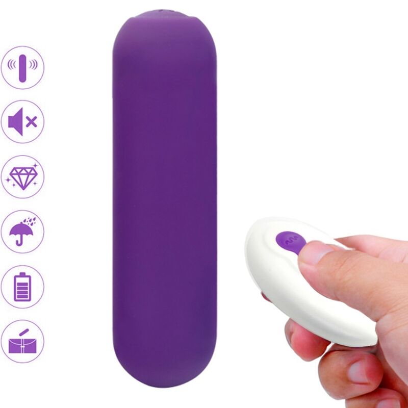 ARMONY - SPLASH JOIE VIBRADOR BULLET SILICONE CONTROLE REMOTO 10 VIBRAÇÕES 75 X 19 CM ROXO Sexshoptuga 