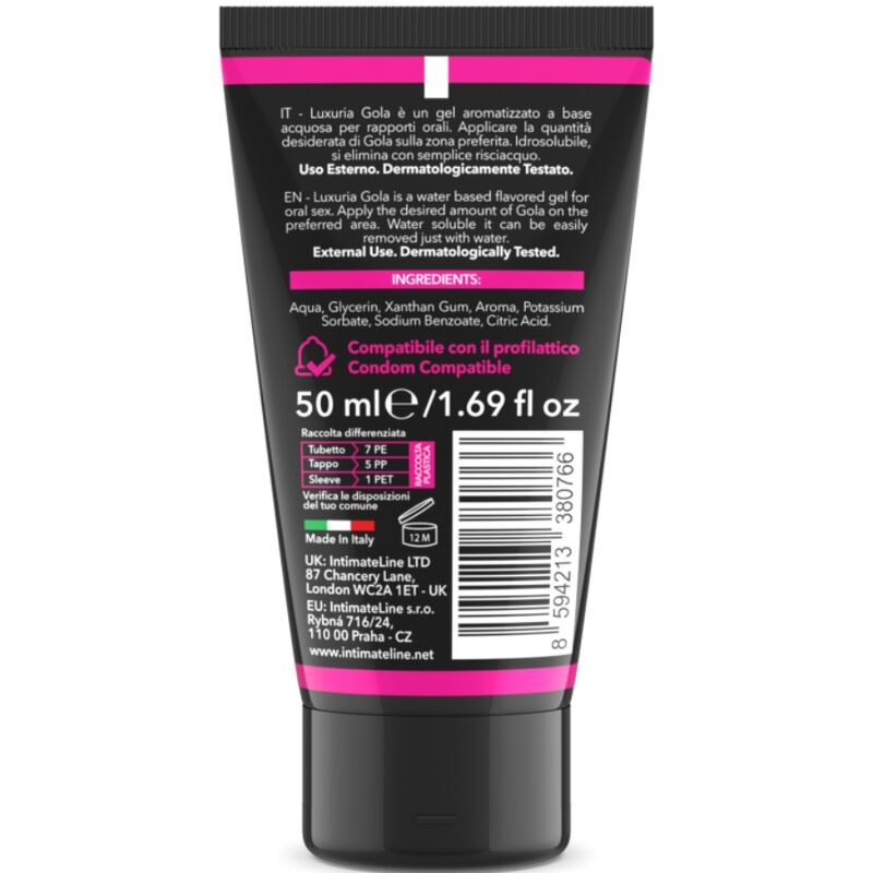 INTIMATELINE LUXURIA - SEXO ORAL GEL SABOR CEREJA 50 ML - Sexshoptuga  Sexshoptuga 