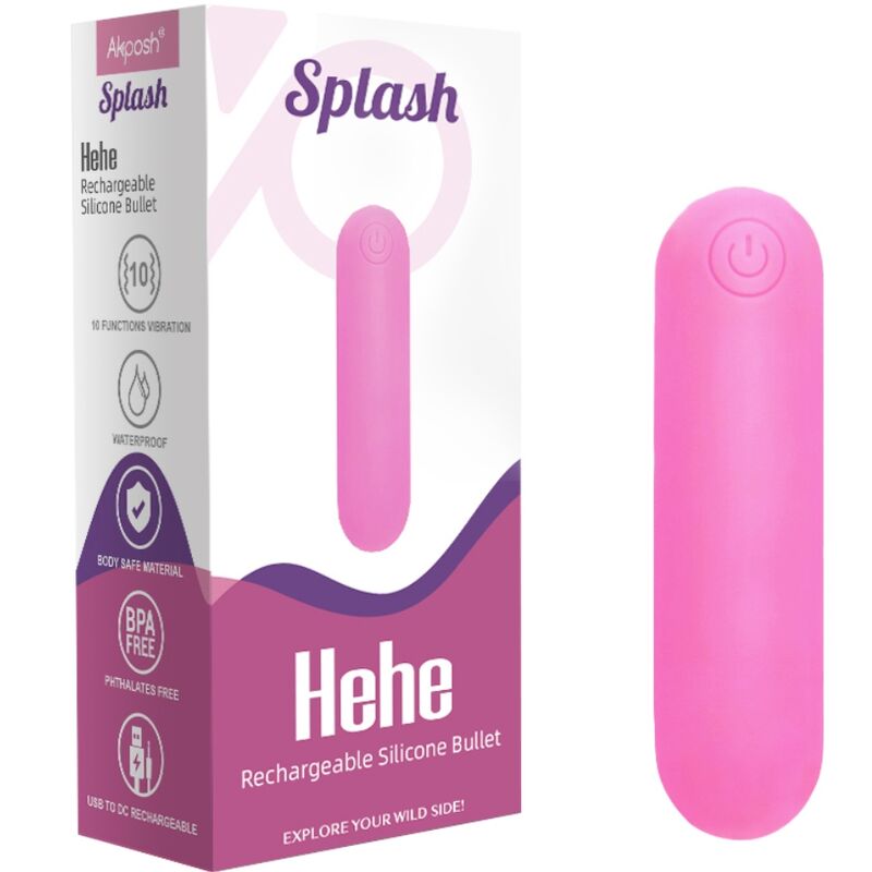 ARMONY - SPLASH HEHE VIBRADOR BALA SILICONE 10 VIBRAÇÕES 65 X 15 CM ROSA Sexshoptuga 