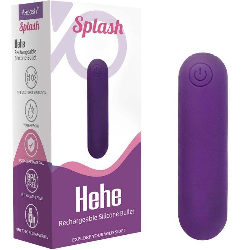 ARMONY - SPLASH HEHE VIBRADOR BALA SILICONE 10 VIBRAÇÕES 65 X 15 CM ROXO Sexshoptuga 