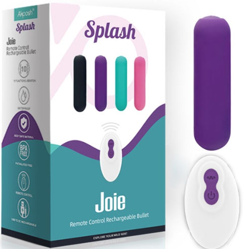 ARMONY - SPLASH JOIE VIBRADOR BULLET SILICONE CONTROLE REMOTO 10 VIBRAÇÕES 75 X 19 CM ROXO Sexshoptuga 