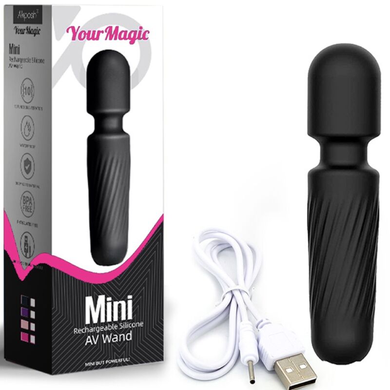 ARMONY - YOUR MAGIC MASSAGER E VIBRADOR RECARREGÁVEL 10 VIBRAÇÕES PRETO Sexshoptuga 