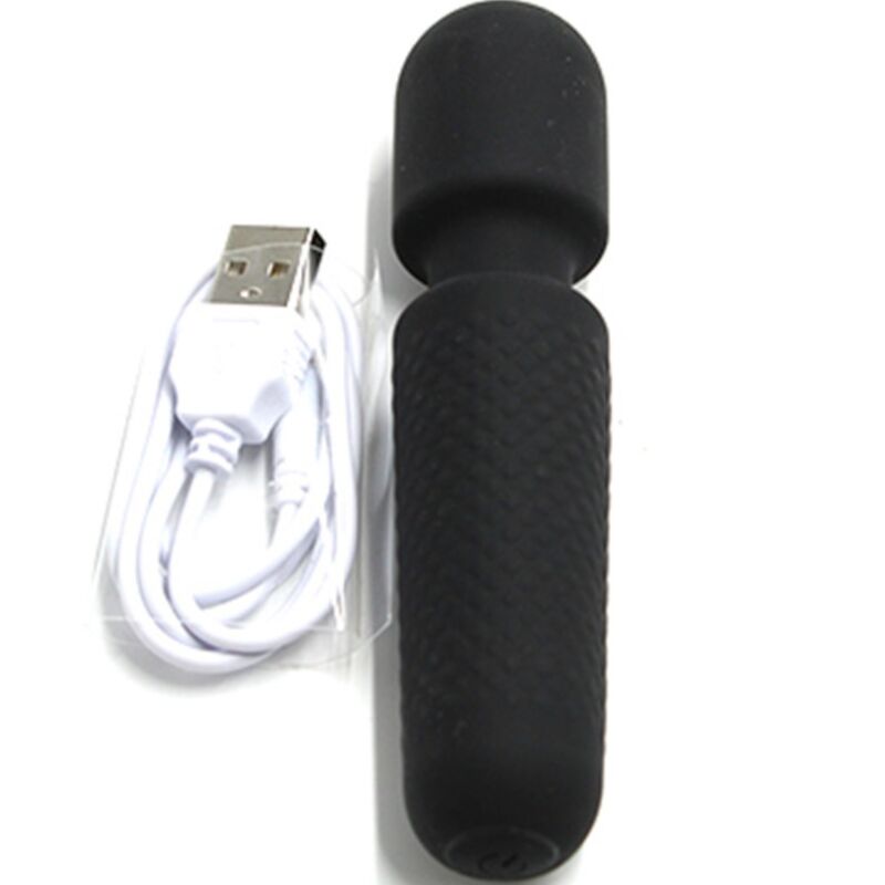 ARMONY - YOUR MAGIC MASSAGER E VIBRADOR RECARREGÁVEL 10 VIBRAÇÕES WAND DOTS PRETO Sexshoptuga 