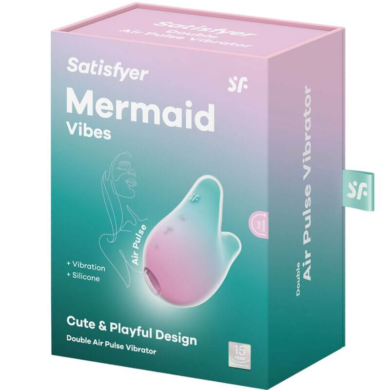 SATISFYER - MERMAID VIBES ESTIMULADOR E VIBRADOR MENTA E ROSA Sexshoptuga 