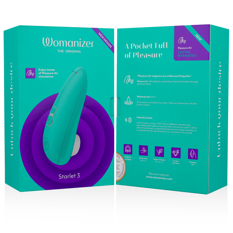 WOMANIZER - ESTIMULADOR CLITORIAL STARLET 3 TURQUESA Sexshoptuga 