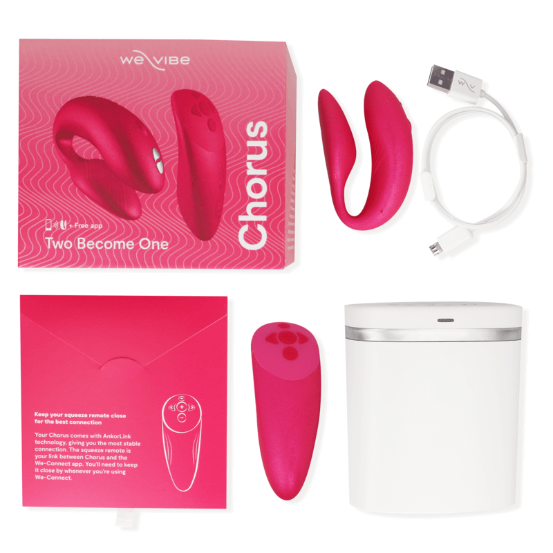 WE-VIBE - VIBRADOR WE VIBE CHORUS PARA CASAIS COM SQUEEZE CONTROL ROSA Sexshoptuga 