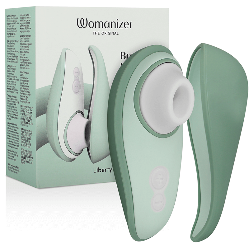 WOMANIZER - LIBERTY 2 ESTIMULADOR DE CLITORIS & SUCKER VERDE CLARO Sexshoptuga 