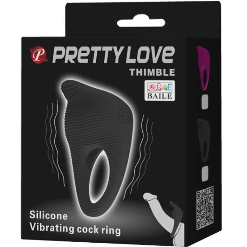 PRETTY LOVE - THIMBLE ANEL VIBRADOR PRETO - Sexshoptuga  Sexshoptuga 