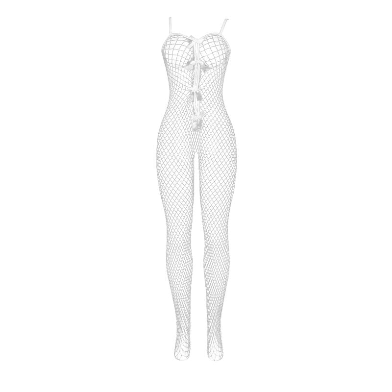 SUBBLIME - 951740 BODYSTOCKING BRANCO REDE DE ARRASTO SEM FUNDO COM LAOS TAMANHO ÚNICO Sexshoptuga 