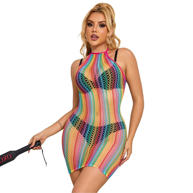 SUBBLIME - 952341 VESTIDO RAINBOW FISHNET TAMANHO ÚNICO Sexshoptuga 