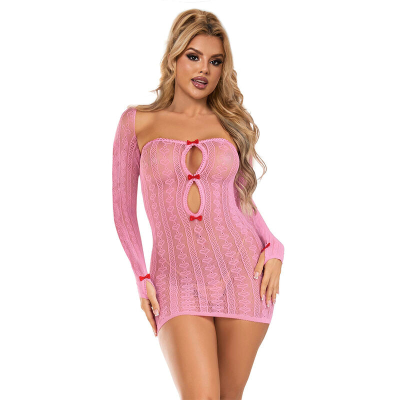 SUBBLIME - 952471 VESTIDO ROSA EM REDE TAMANHO ÚNICO Sexshoptuga 