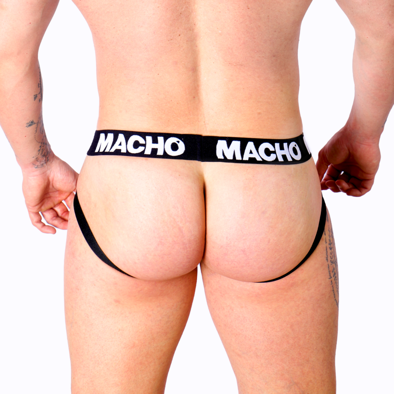 MACHO - MX27GR JOCK COURO CINZA BEGE S - Sexshoptuga  Sexshoptuga 