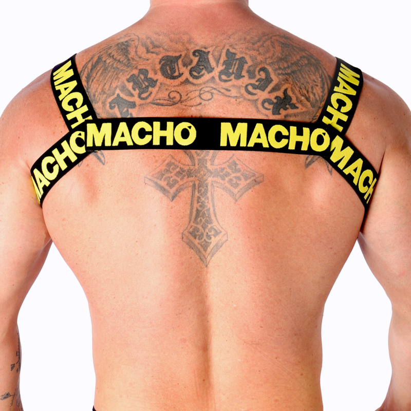 MACHO - ARNÊS DUPLO AMARELO - Sexshoptuga 