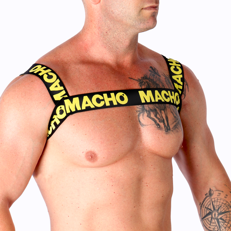 MACHO - ARNÊS DUPLO AMARELO - Sexshoptuga  Sexshoptuga 