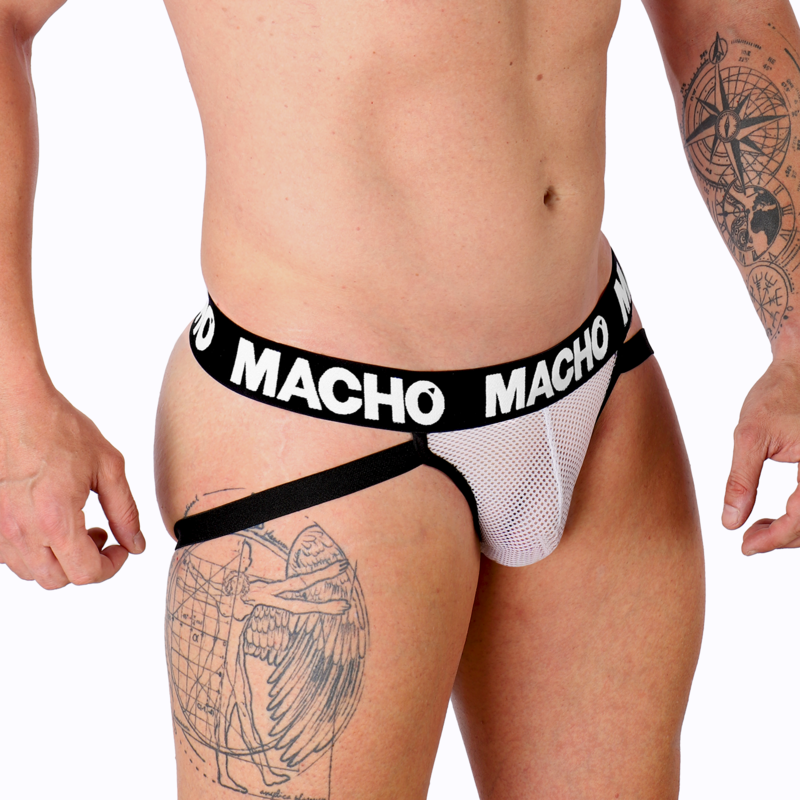 MACHO - MX26X1 JOCK GRID BRANCO S - Sexshoptuga 