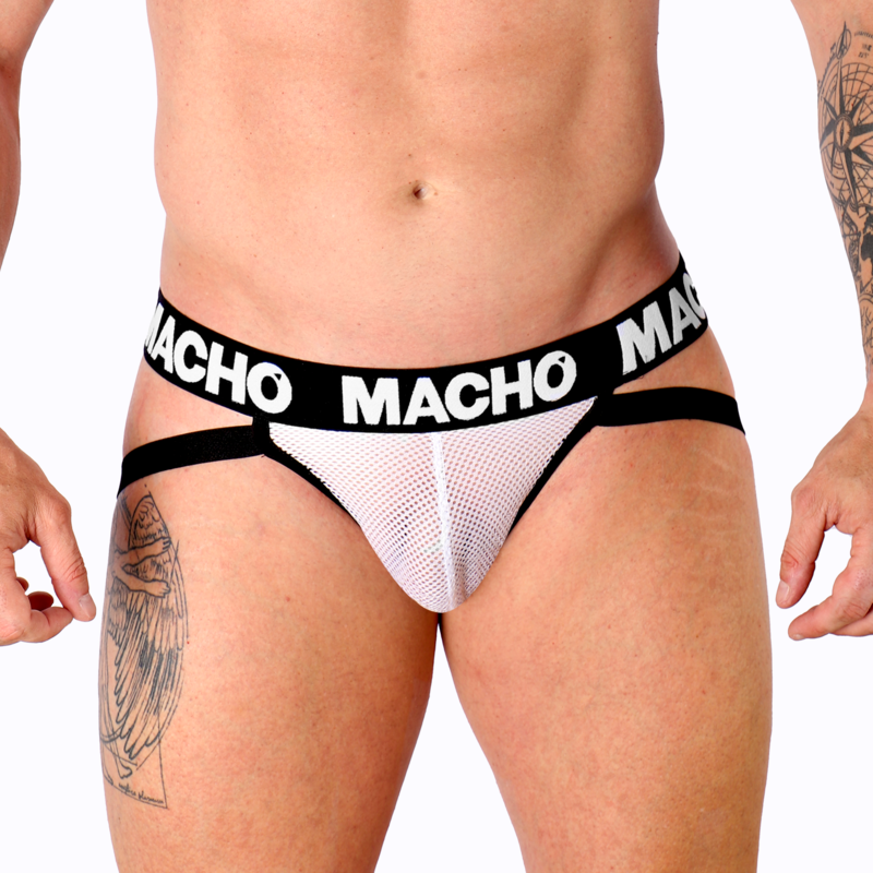 MACHO - MX26X1 JOCK GRID BRANCO S - Sexshoptuga  Sexshoptuga 