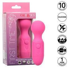 CALEXOTICS - FIRST TIME MASSAGEADOR RECARREGÁVEL 10 VIBRAÇÕES ROSA - Sexshoptuga  Sexshoptuga 